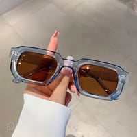 نظارات شمسية رجالية مستطيلة الشكل بإطار من البولي كربونات - صورة 2
