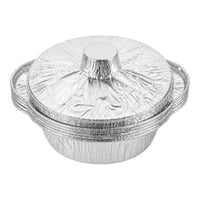 قدور قصدير حجم صغير نص حبة بغطاء عبوة (12حبه) رقم 7215- 1100 ملى - صورة 1