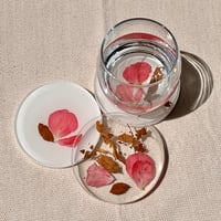 Dark Pink/ White Floral Coasters - Image 4