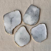 Grey / White agate coasters With Gold Edges - Image 11