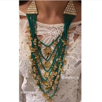 layered necklace ( green )  - صورة 2