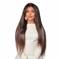 شعر استريت 26 انش جذور اماميه دانتيل 13x4 كثافه 180  - صورة 1