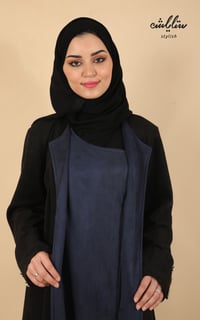عبايه شامواه شتوي ازرار مخفيه باللوت الاسود والكحلي - صورة 7