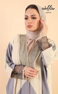 عباية لنن لف مزينة بالدانتيل - صورة 4