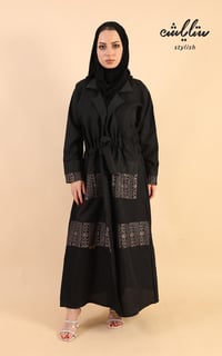 عباية كريب لف تصميم جاكيت مع حزام - صورة 1