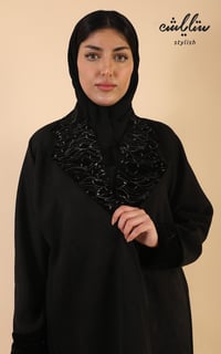 عبايه شامواه نواعم شتوي لف باللون الأسود - صورة 3
