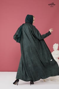 عباية شامواه لف شتوي باللون العشبي - صورة 4