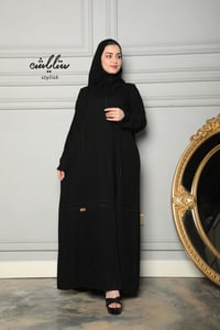 عباية كويتي أزرار باللون الأسود - صورة 3