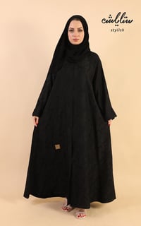 عباية مشجرة باللون الأسود - صورة 1