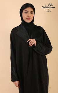 عبايه شامواه ستار لاين شتوي لف باللون الأسود - صورة 3