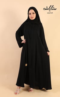 عباية كلوش باللون الأسود - صورة 3