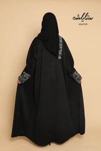 عباية شامواه لف باللون الأسود شتويه بتدخيل صوف - صورة 10