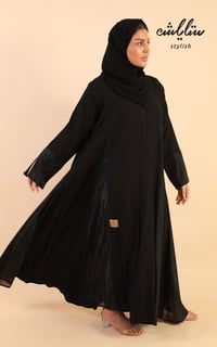 عباية كريب باللون الاسود  - صورة 2