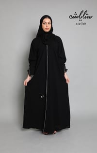 عباية ليالي منقطة بدانتيل على الكم - صورة 1