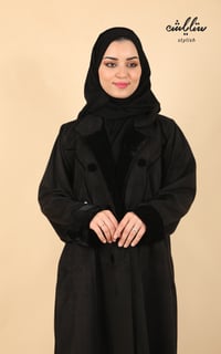 عبايه شامواه شتوي لف باللون الاسود - صورة 5