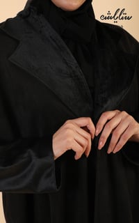 عبايه شامواه ستار لاين شتوي لف باللون الأسود - صورة 4
