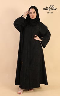 عباية مشجرة باللون الأسود - صورة 3