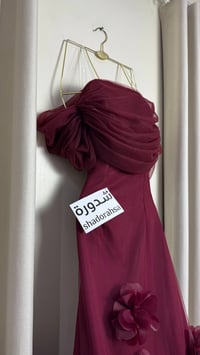 فستان سهره تل مبطن مع ورد  - Image 10