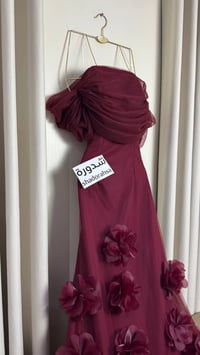 فستان سهره تل مبطن مع ورد  - Image 7