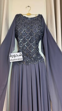 فستان سهرة شيفون كلفة الصدر بوشاح - Image 10