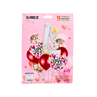 مجموعة بالونات رومانسية LOVE – 9 قطع - Image 1