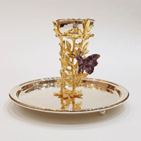 Butterfly Serving Dish w/ Sauce Bowl Purple S. - صورة 3