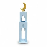  Large wood muqarnas minaret -  light blue - صورة 3