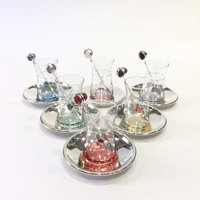  Silver tea set with mix precious stones  - صورة 2