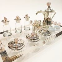 Royal breakfast tray / pink natural stone / silver - Image 7