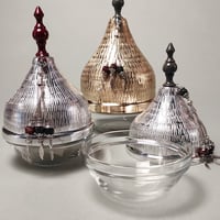 ROUND TRAY WITH 3 GLASS BOWLS AND BEADS COVER - Image 5