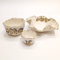 SLB 'Rose' design Ceramic Bowl Large - صورة 2