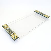 Tray with wood hand painted handles - Image 1