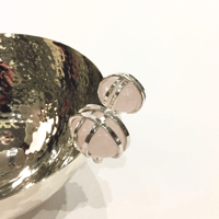 Silver  plated bowl  size 16 with pink precious stones  - Image 3