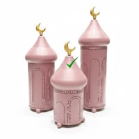 ماذنة الجنان حجم صغير مقاس 27 سم مصنوعه يدويا من الحديد المزخرف لون بنك غامق - صورة 3