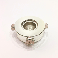 Silver plated Dallah with heater and pink precious stones - صورة 3