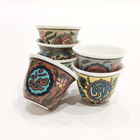 PAINTED ARABIC COFFEE SET OF 6 - صورة 1