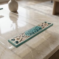 صينيه بمسكات خشب طبيعي مرسومه يدويا - صورة 1