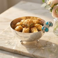 Silver  plated bowl  size 16 cm with turquoise precious stones  - Image 1