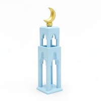  Large wood muqarnas minaret -  light blue - صورة 2