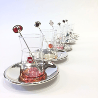  Silver tea set with mix precious stones  - صورة 5