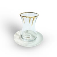 Ozlem tea set with gold 24 k trim white5 - صورة 3