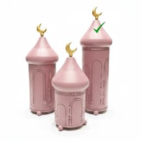 ماذنة الجنان حجم كبير مصنوعه  يدويا من الحديد المزخرف مقاس ٤٠سم  لون بنك غامق - صورة 3