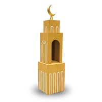 منارات سراب من الخشب الطبيعي لون خشبي L - صورة 2