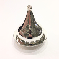  Silver plated Lugaimat with pink precious stone - Medium - صورة 1