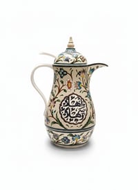 ترمس قهوه رسم يدوي لون كريمي - صورة 2