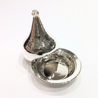  Silver plated Lugaimat with pink precious stone - Medium - صورة 2