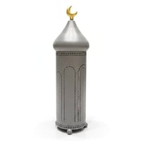 ماذنة الجنان حجم كبير مقاس 40 سم مصنوعه يدويا من الحديد المزخرف لون رمادي غامق  - صورة 1
