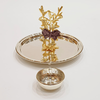 Butterfly Serving Dish w/ Sauce Bowl Purple S. - صورة 2