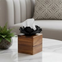 علبة مناديل مزينه بتصميم الورده - صورة 1