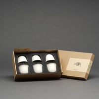 Ozlem coffee set white with gold trim 24 k - صورة 3